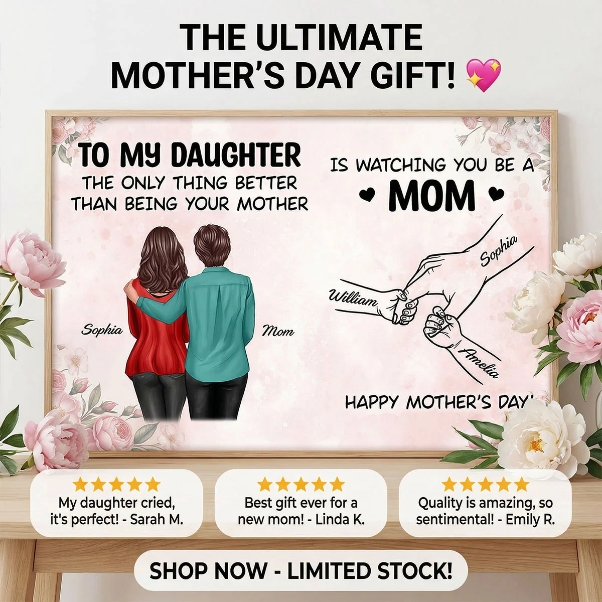 From Mom To Daughter Watching You Be A Mom - Personalized Poster - Mother's Day Gift For Daughter - Image 12
