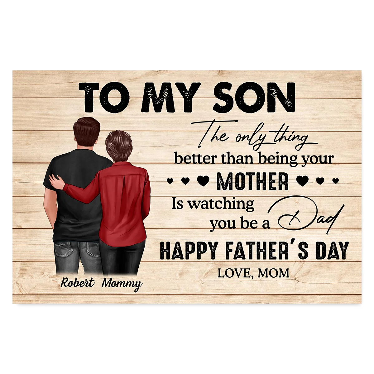 From Mom To Son Watching You Be A Dad Personalized Poster, Heartfelt Gift For Son - Image 3