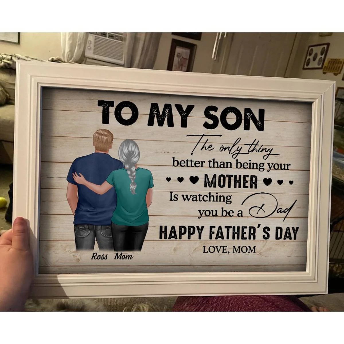 From Mom To Son Watching You Be A Dad Personalized Poster, Heartfelt Gift For Son - Image 6