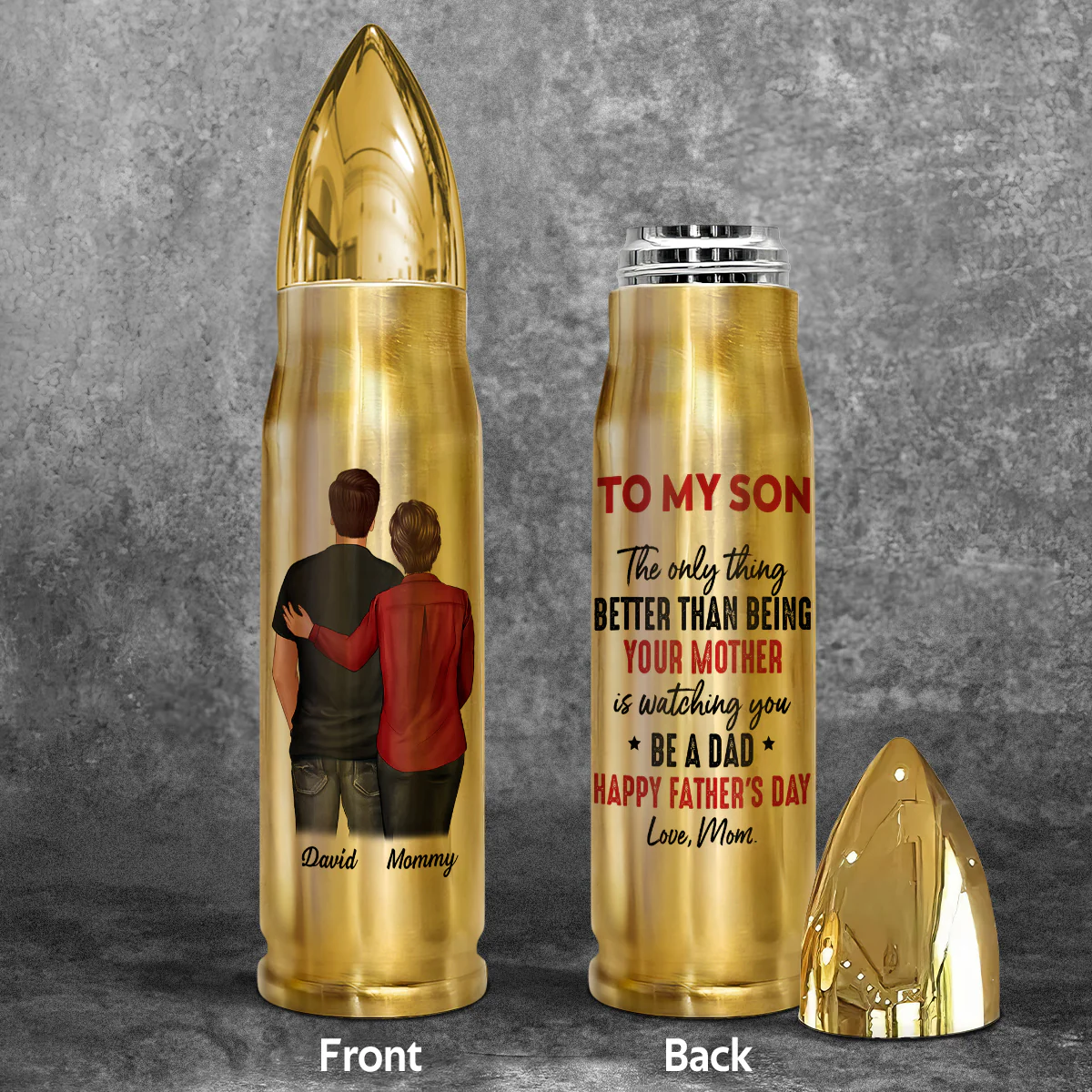 From Mom To Son Personalized Bullet Tumbler, Heartfelt Gift For Son - Image 2