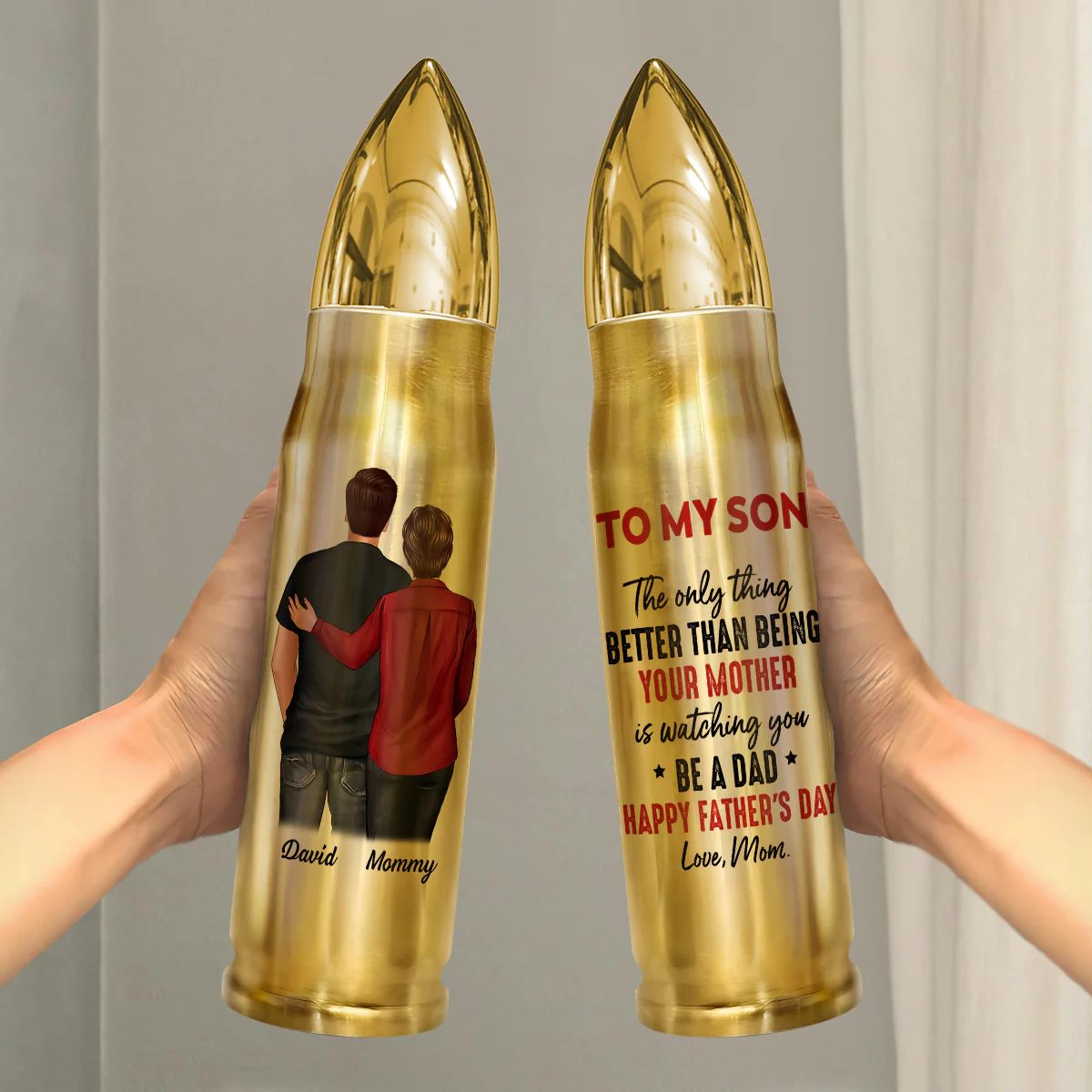 From Mom To Son Personalized Bullet Tumbler, Heartfelt Gift For Son - Image 3
