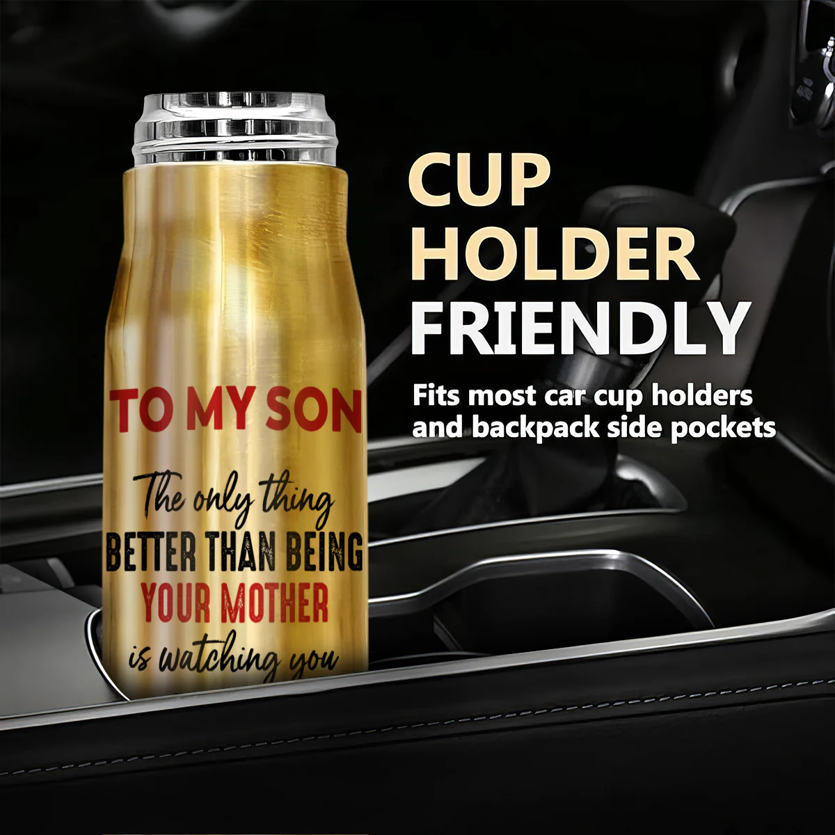 From Mom To Son Personalized Bullet Tumbler, Heartfelt Gift For Son - Image 6