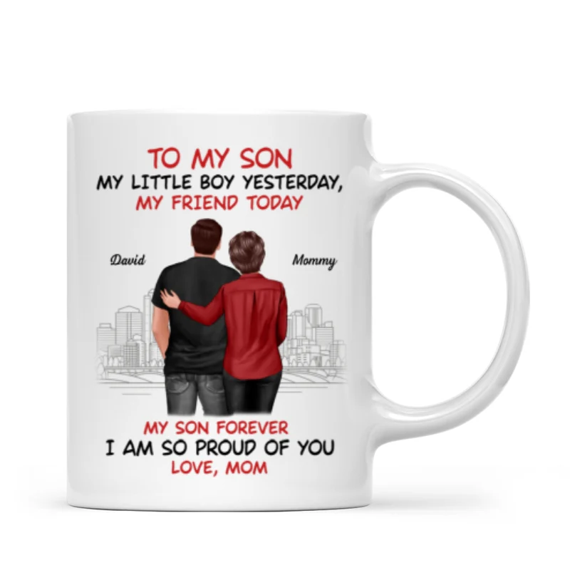 From Mom To Son My Little Boy Yesterday My Friend Today Personalized Mug - Image 8