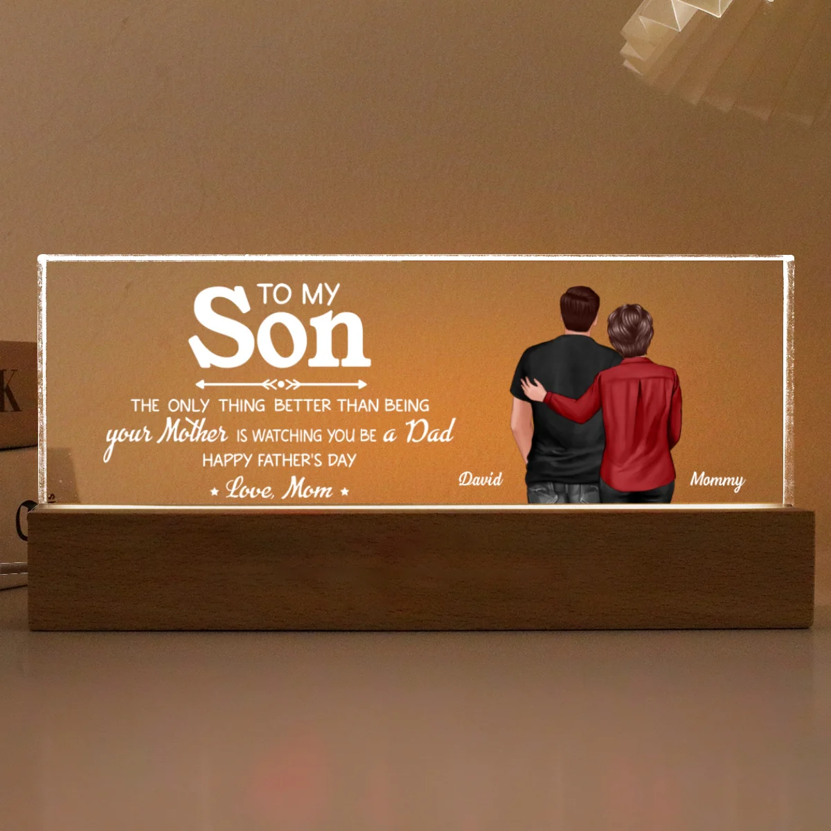 From Mom To Son Remember That I Love You, Personalized LED Night Light, Father's Day Gift For Son - Image 9