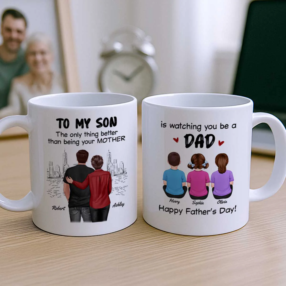 From Mom To Son Watching You Be A Dad Personalized Mug, Father's Day Gift For Son - Image 3