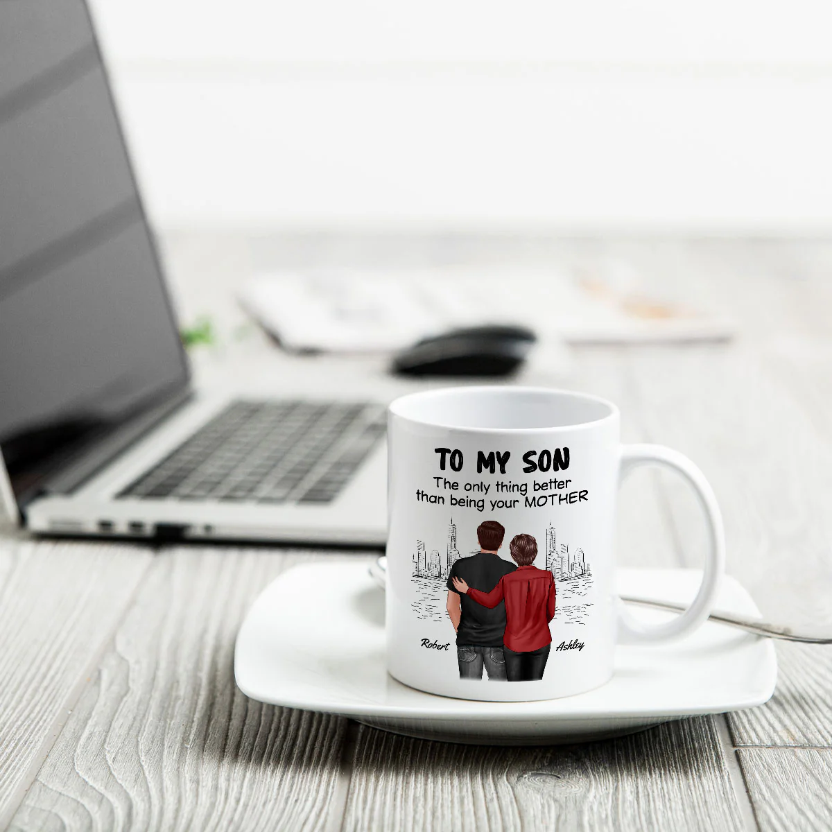 From Mom To Son Watching You Be A Dad Personalized Mug, Father's Day Gift For Son - Image 6