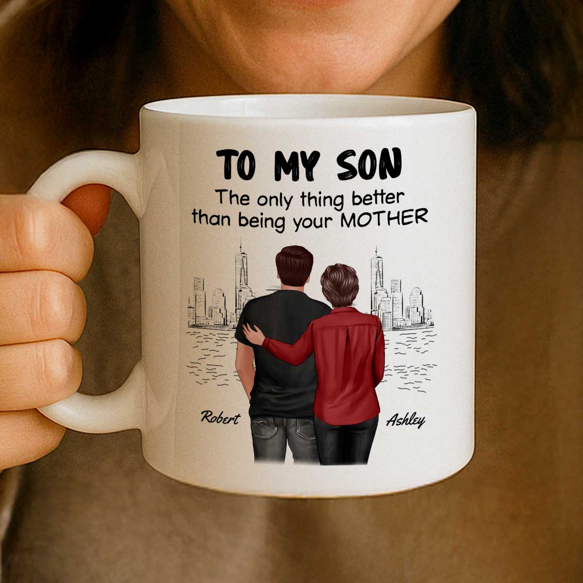 From Mom To Son Watching You Be A Dad Personalized Mug, Father's Day Gift For Son - Image 8