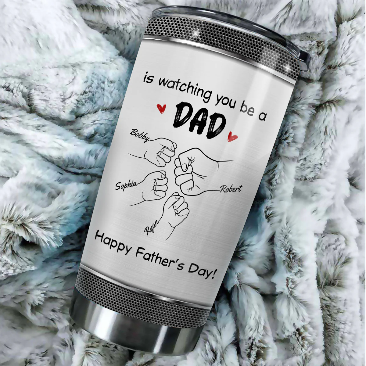 From Mom To Son Watching You Be A Dad Personalized Tumbler, Gift For Son - Image 6