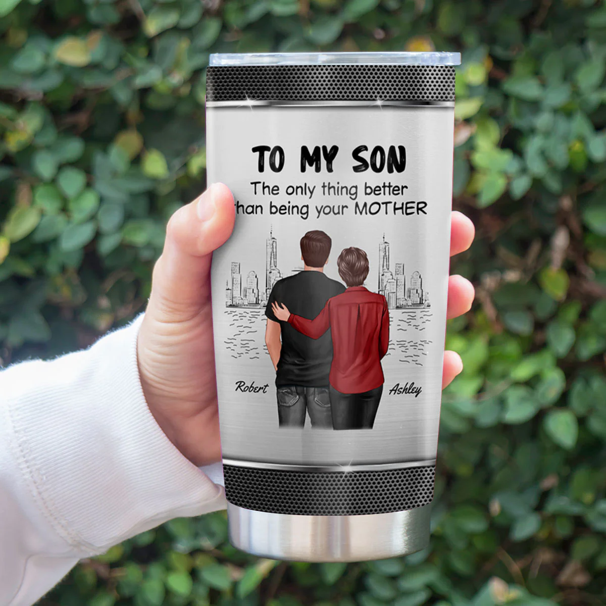 From Mom To Son Watching You Be A Dad Personalized Tumbler, Gift For Son - Image 7