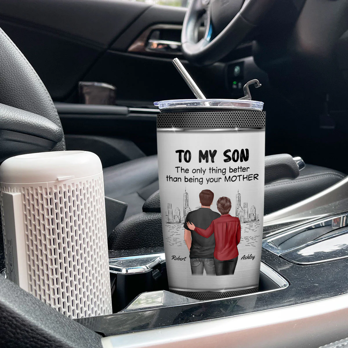 From Mom To Son Watching You Be A Dad Personalized Tumbler, Gift For Son - Image 9
