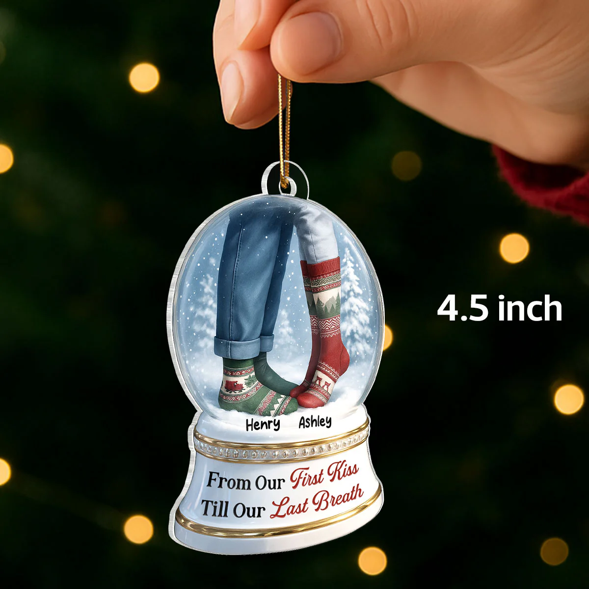 From Our 1st Kiss till Our Last Breath 3D Effect Snow Globe - Personalized Acrylic Ornament - Christmas Gift for him, Gift for her - Image 2