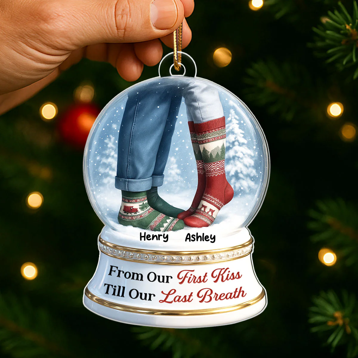 From Our 1st Kiss till Our Last Breath 3D Effect Snow Globe - Personalized Acrylic Ornament - Christmas Gift for him, Gift for her - Image 5