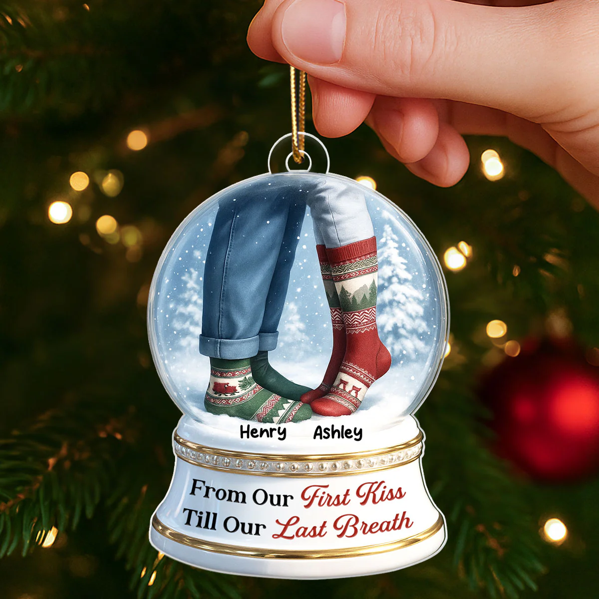 From Our 1st Kiss till Our Last Breath 3D Effect Snow Globe - Personalized Acrylic Ornament - Christmas Gift for him, Gift for her - Image 7