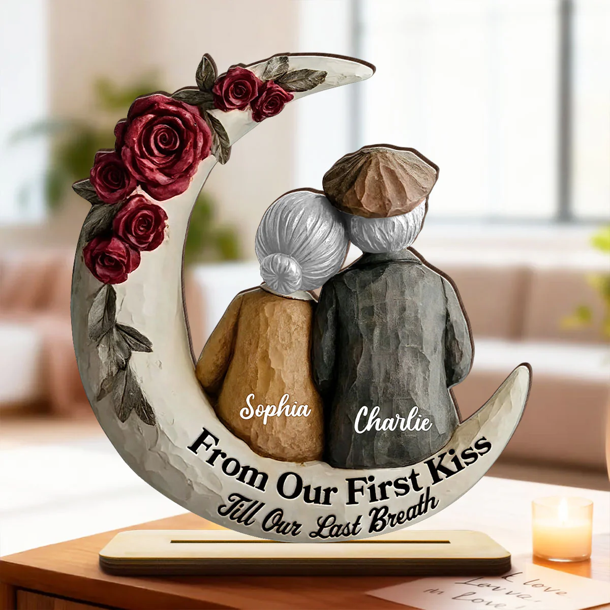 From Our First Kiss Till Our Last Breath Old Couple - Personalized Wooden Plaque - Gift For Him, Gift For Her - Image 4