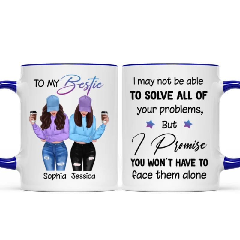 Front View Besties To My Bestie Gift For Best Friends Personalized Mug - Image 6
