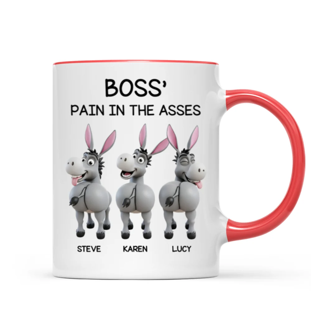 Funny Boss Christmas Pain in the Asses - Personalized Mug - Custom Employee Gift Exchange, White Elephant Gift - Image 11