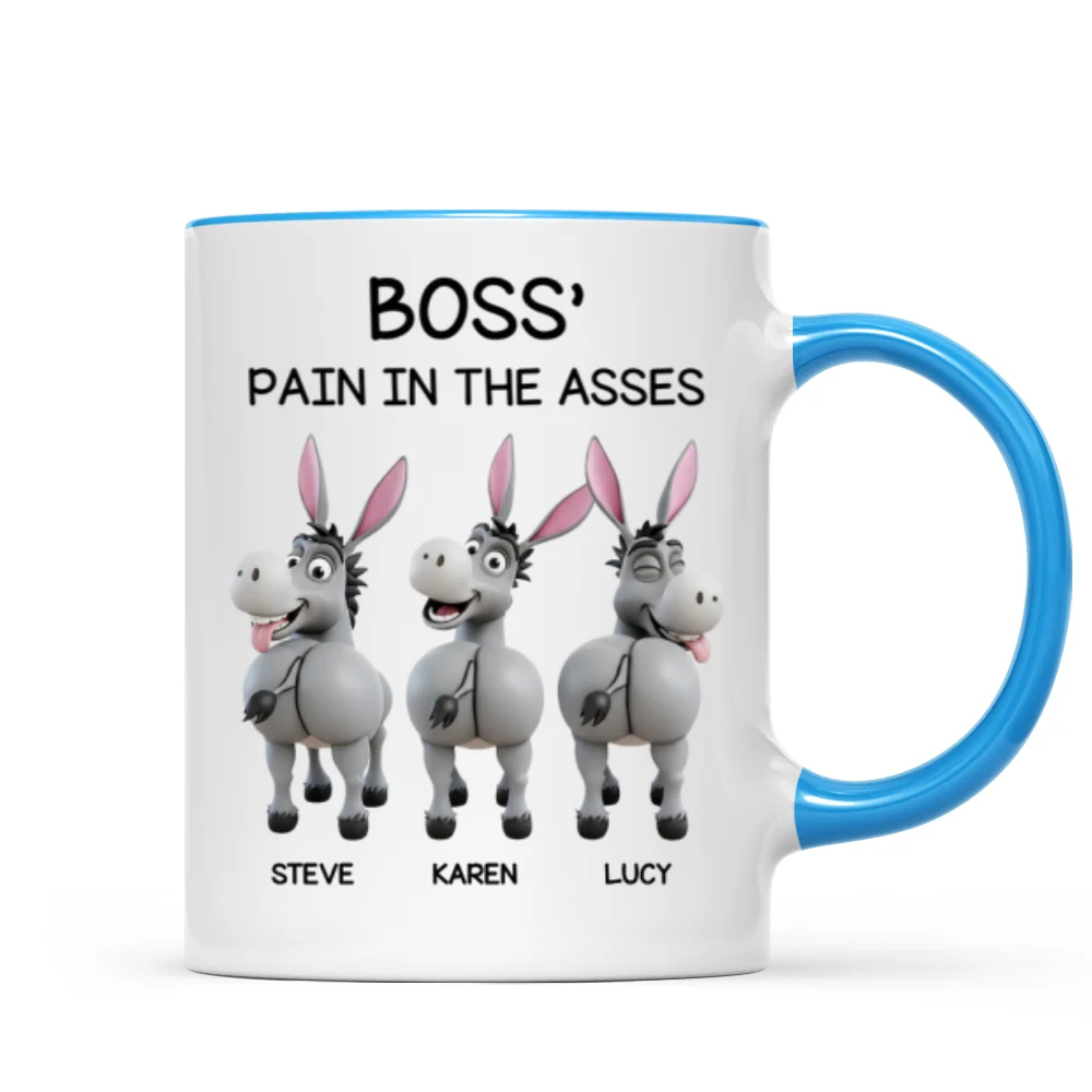 Funny Boss Christmas Pain in the Asses - Personalized Mug - Custom Employee Gift Exchange, White Elephant Gift - Image 12