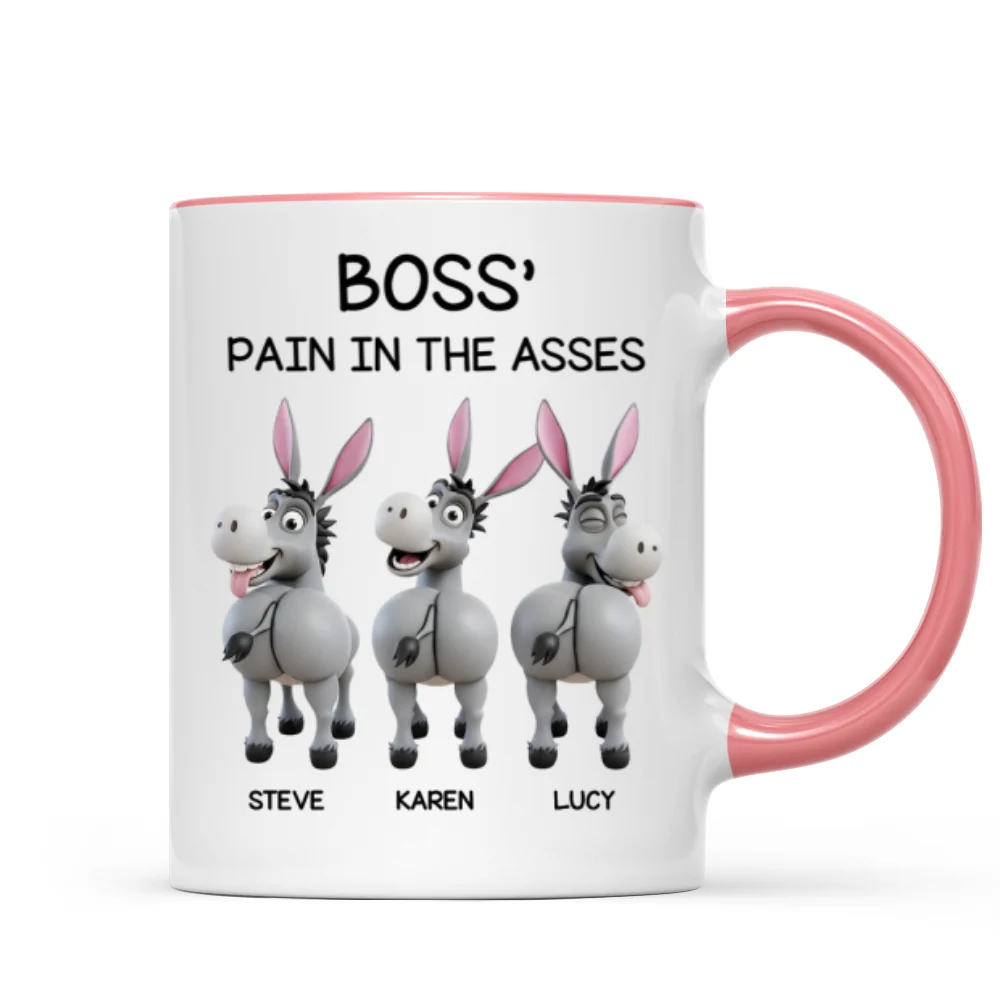 Funny Boss Christmas Pain in the Asses - Personalized Mug - Custom Employee Gift Exchange, White Elephant Gift - Image 13