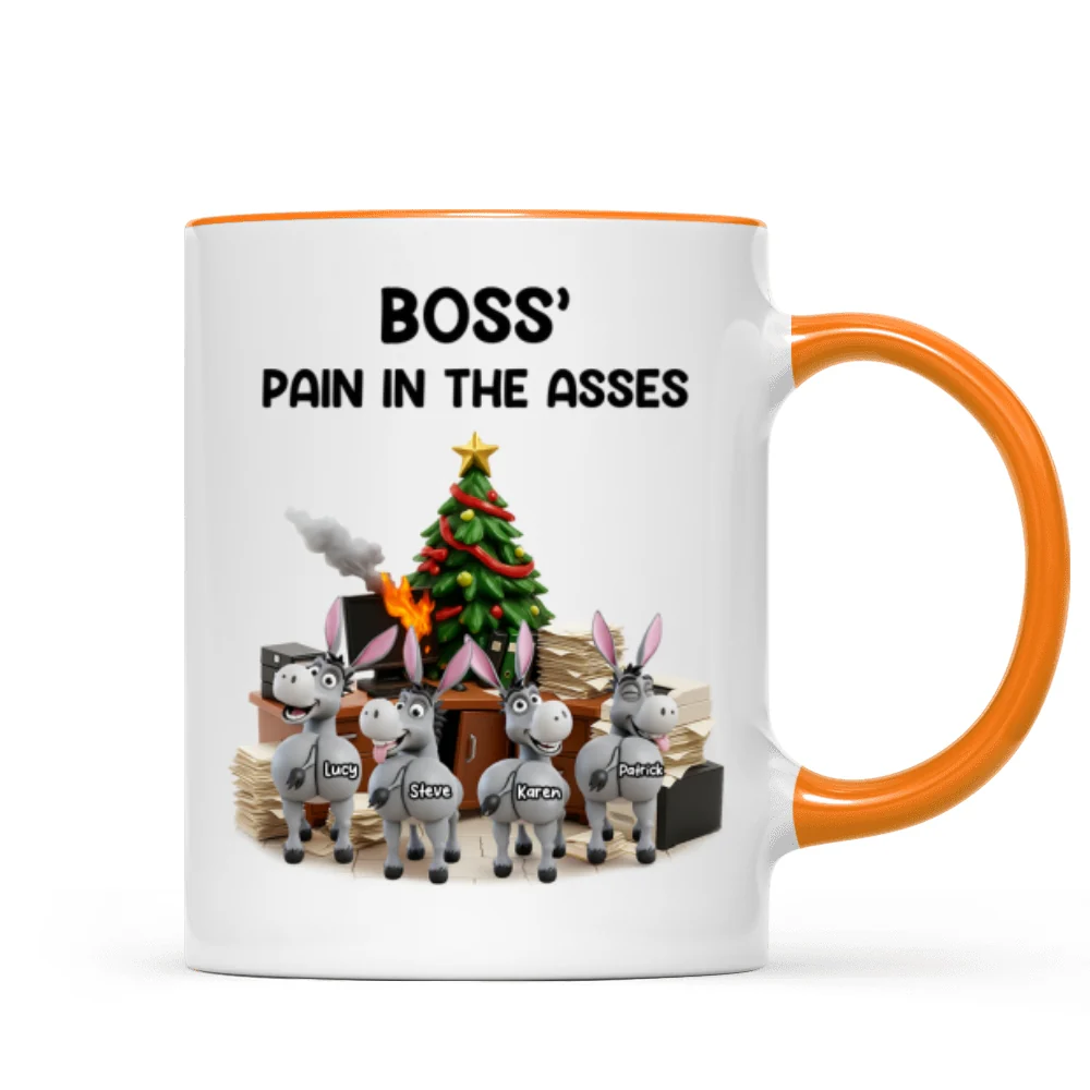 Funny Boss Christmas Pain in the Asses - Personalized Mug - Custom Employee Gift Exchange, White Elephant Gift - Image 14