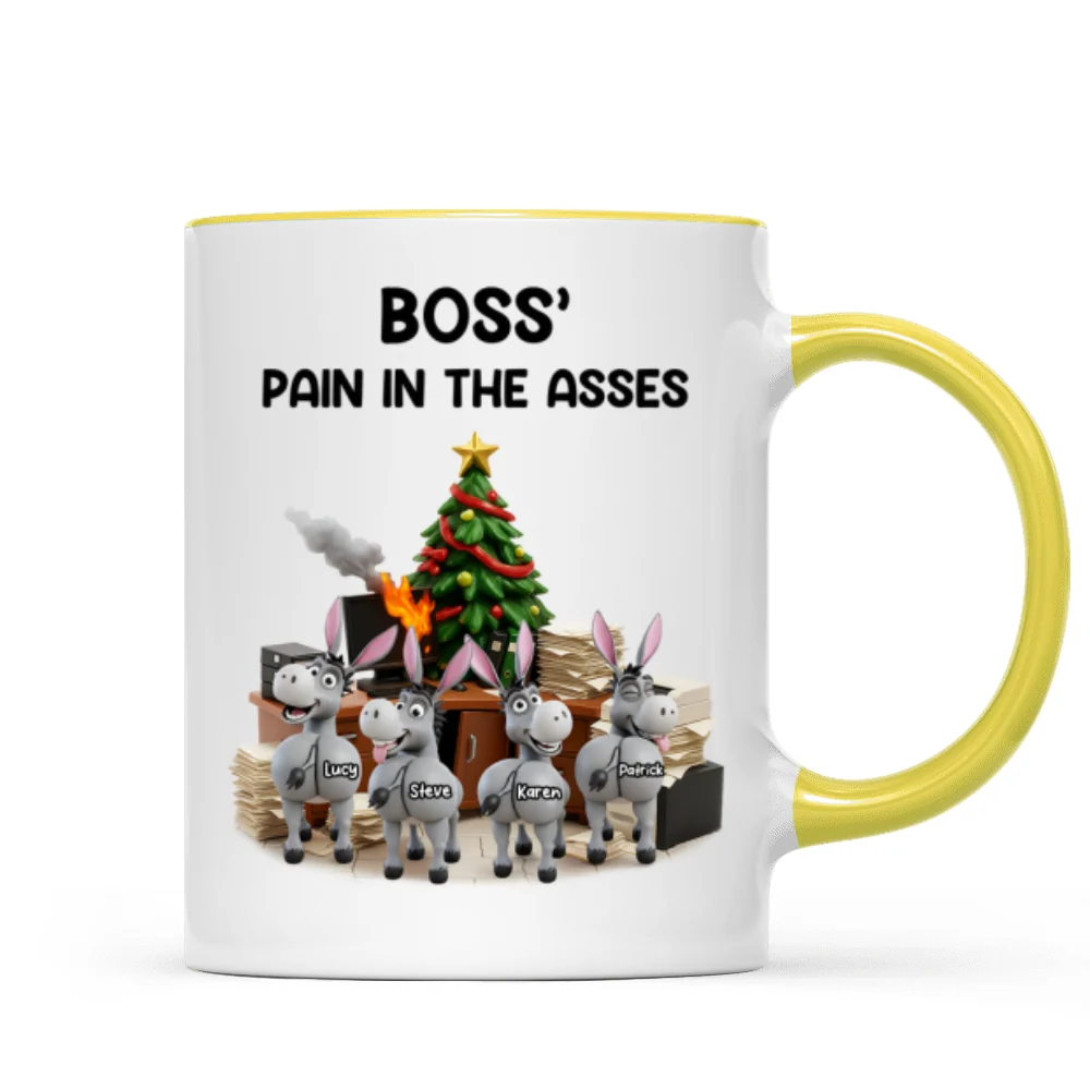 Funny Boss Christmas Pain in the Asses - Personalized Mug - Custom Employee Gift Exchange, White Elephant Gift - Image 15
