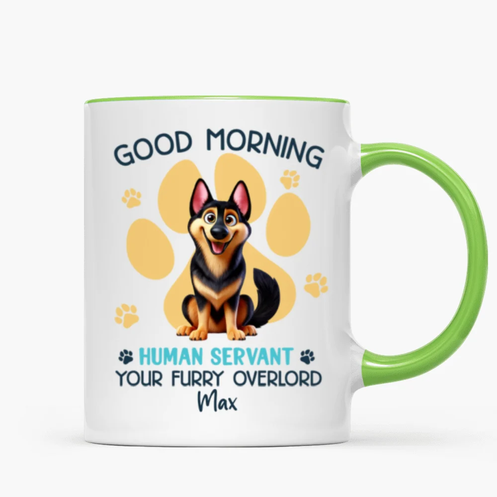 Funny Cartoon Dogs Good Morning Dog Human Servant Personalized Mug, Funny Gift For Dog Lovers - Image 16