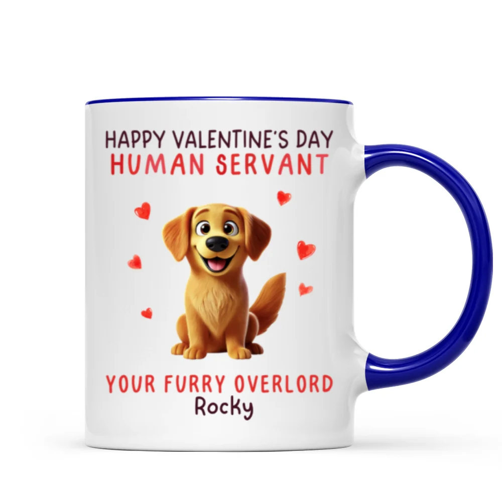 Funny Cartoon Dogs Happy Dog Human Servant Personalized Mug, Funny Gift For Dog Lovers - Image 11