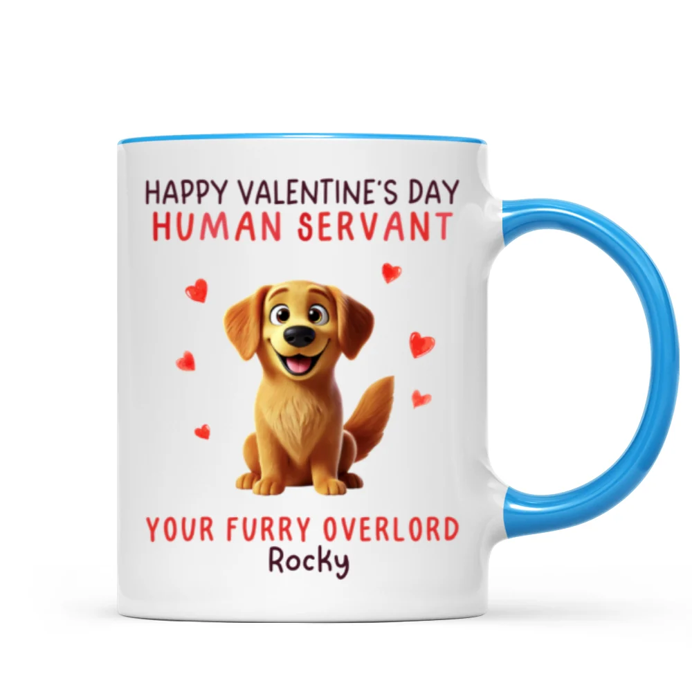 Funny Cartoon Dogs Happy Dog Human Servant Personalized Mug, Funny Gift For Dog Lovers - Image 12