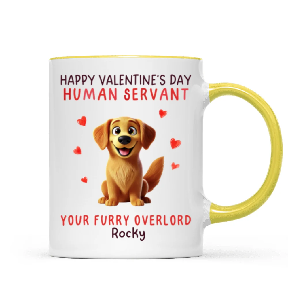 Funny Cartoon Dogs Happy Dog Human Servant Personalized Mug, Funny Gift For Dog Lovers - Image 16