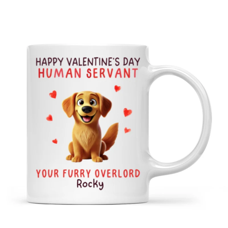 Funny Cartoon Dogs Happy Dog Human Servant Personalized Mug, Funny Gift For Dog Lovers - Image 8