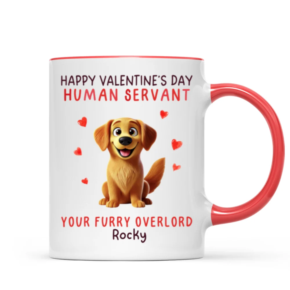Funny Cartoon Dogs Happy Dog Human Servant Personalized Mug, Funny Gift For Dog Lovers - Image 9