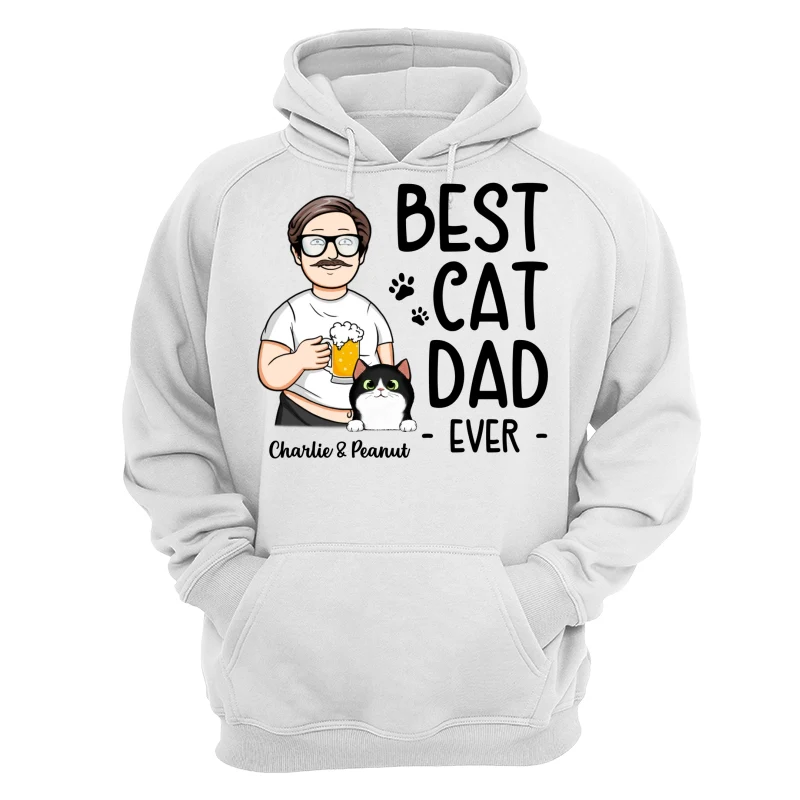 Funny Cartoon Man Best Cat Dad Ever Personalized Shirt - Image 13