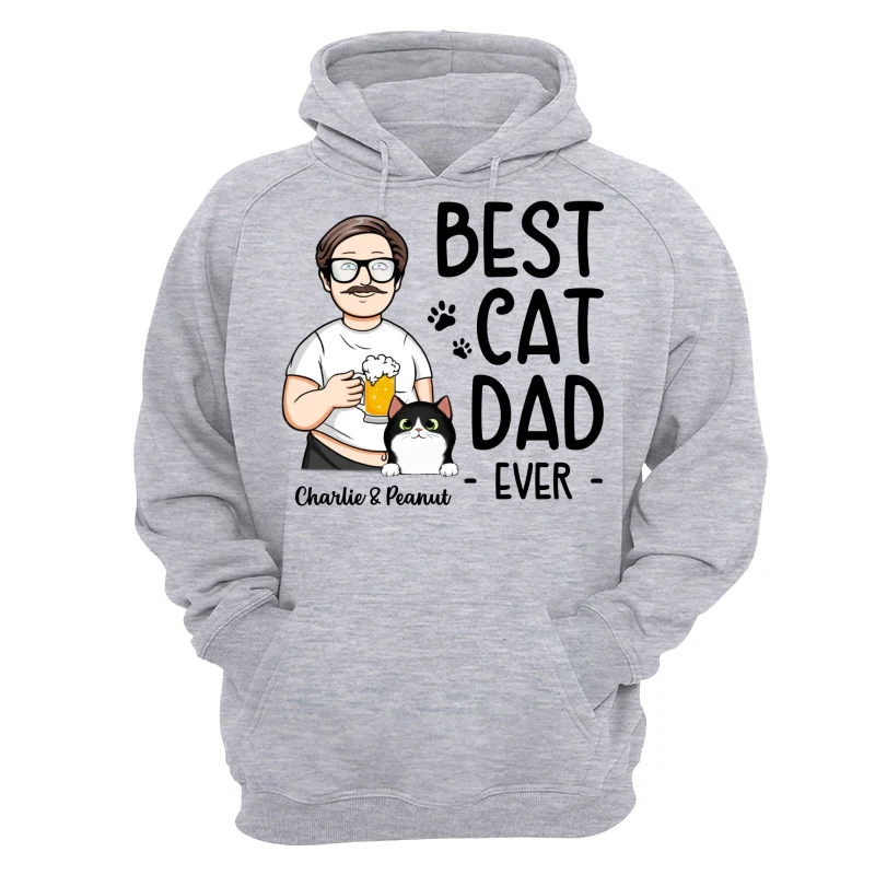 Funny Cartoon Man Best Cat Dad Ever Personalized Shirt - Image 14