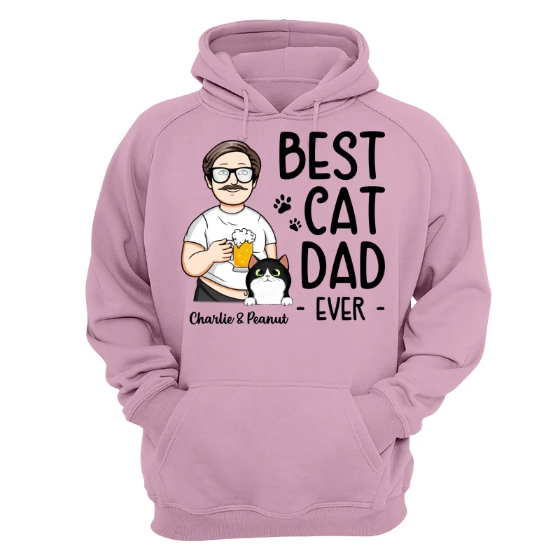 Funny Cartoon Man Best Cat Dad Ever Personalized Shirt - Image 15