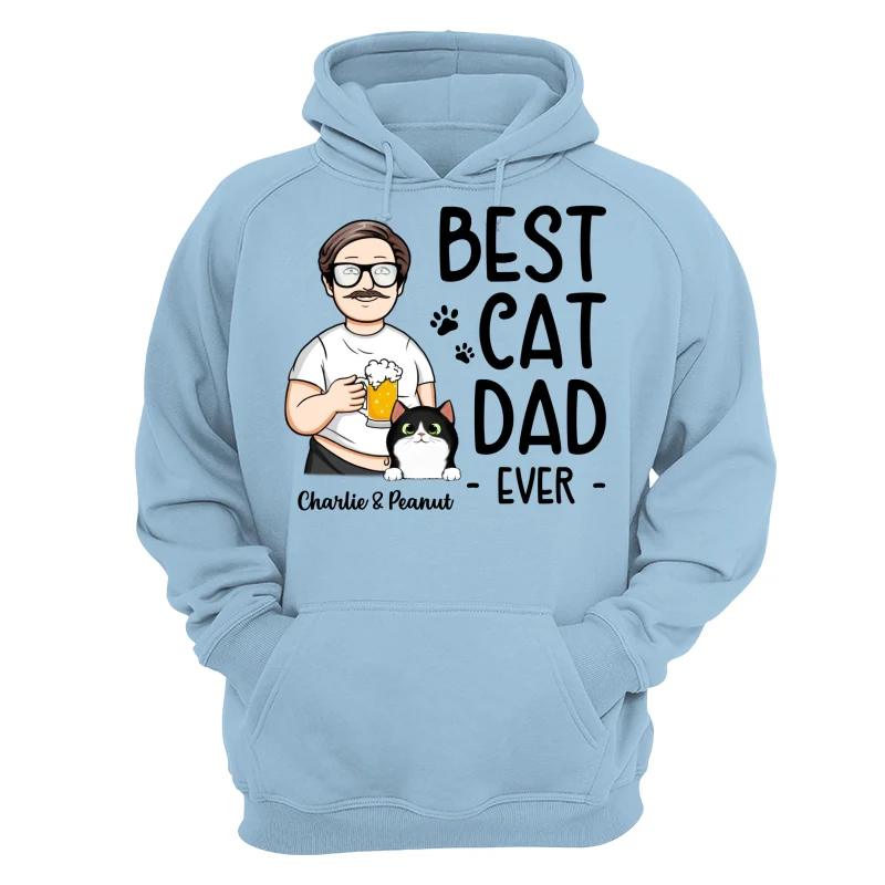 Funny Cartoon Man Best Cat Dad Ever Personalized Shirt - Image 16