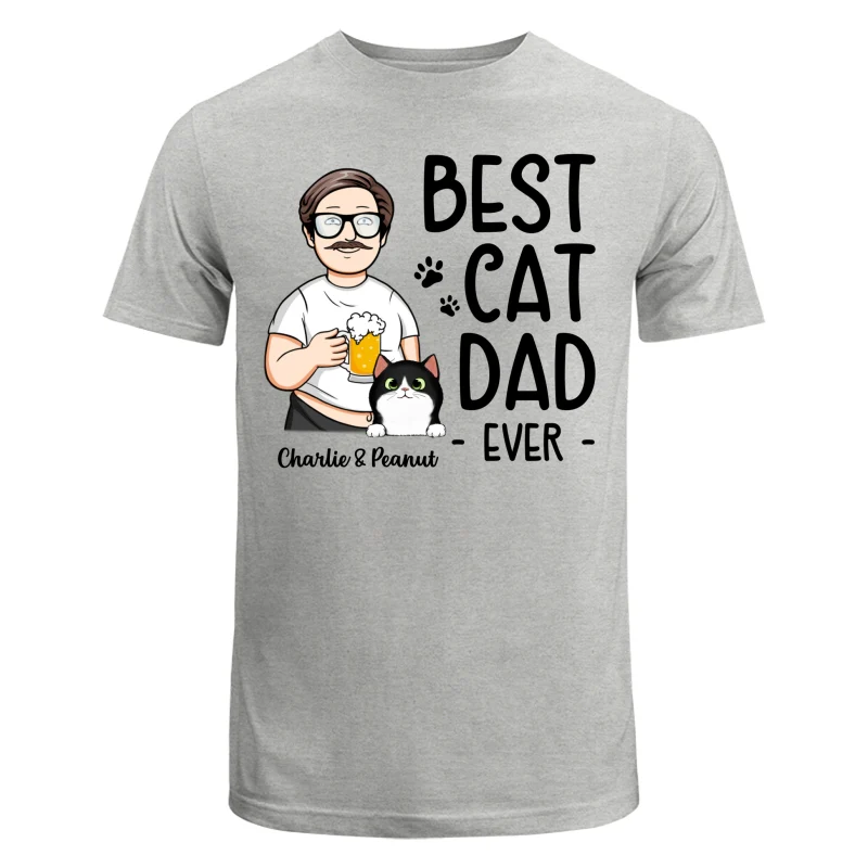 Funny Cartoon Man Best Cat Dad Ever Personalized Shirt - Image 6
