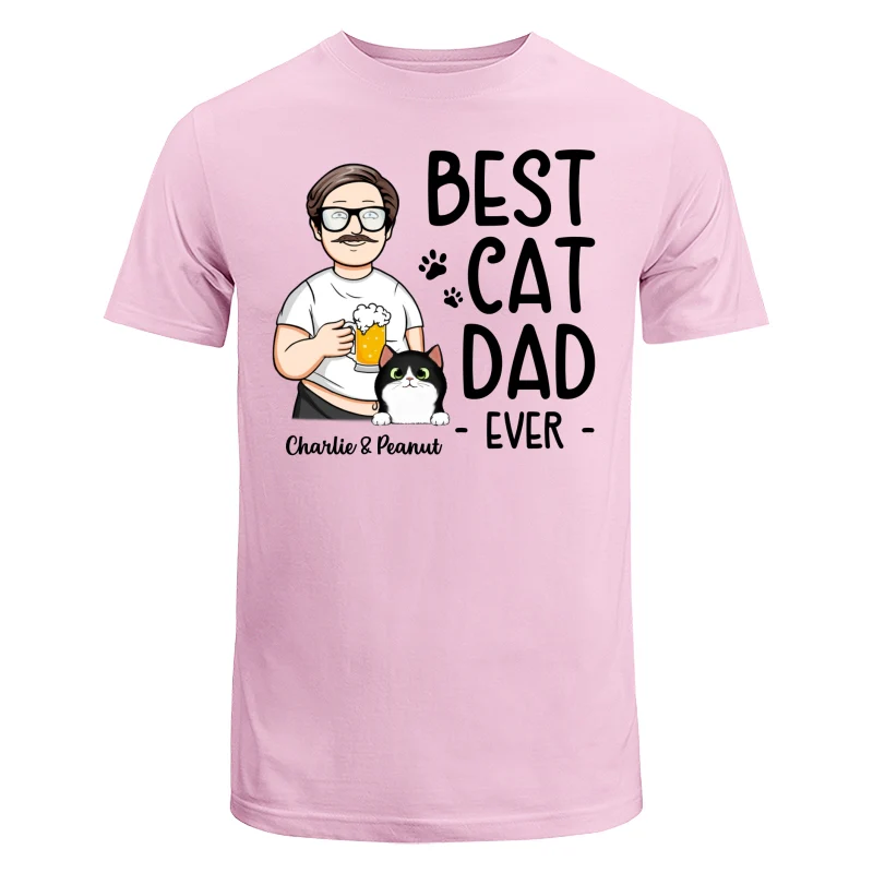 Funny Cartoon Man Best Cat Dad Ever Personalized Shirt - Image 7