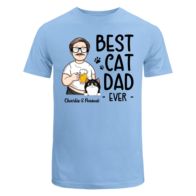 Funny Cartoon Man Best Cat Dad Ever Personalized Shirt - Image 8