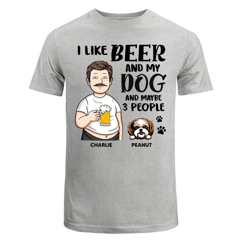 Funny Cartoon Man I Like Beer And Dogs Personalized Shirt - Image 6