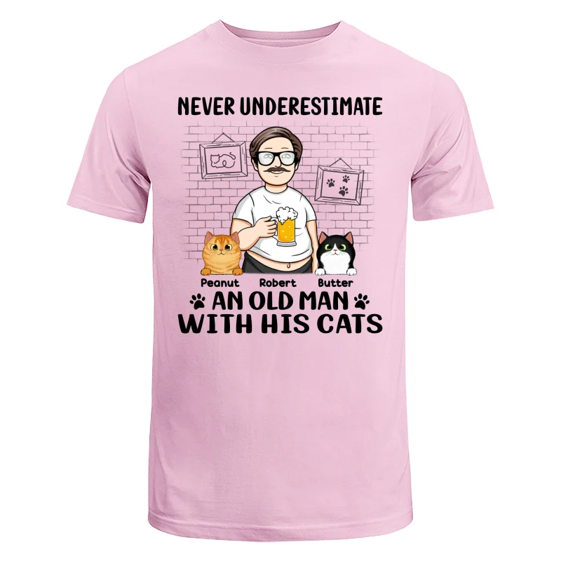 Funny Cartoon Man Never Underestimate An Old Man With Cats Personalized Shirt - Image 7
