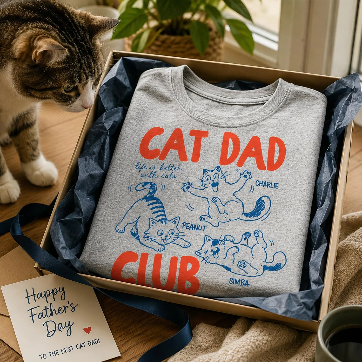 Funny Cat Dad Club - Personalized Shirt - Father's Day Gift for Cat Dad - Image 3
