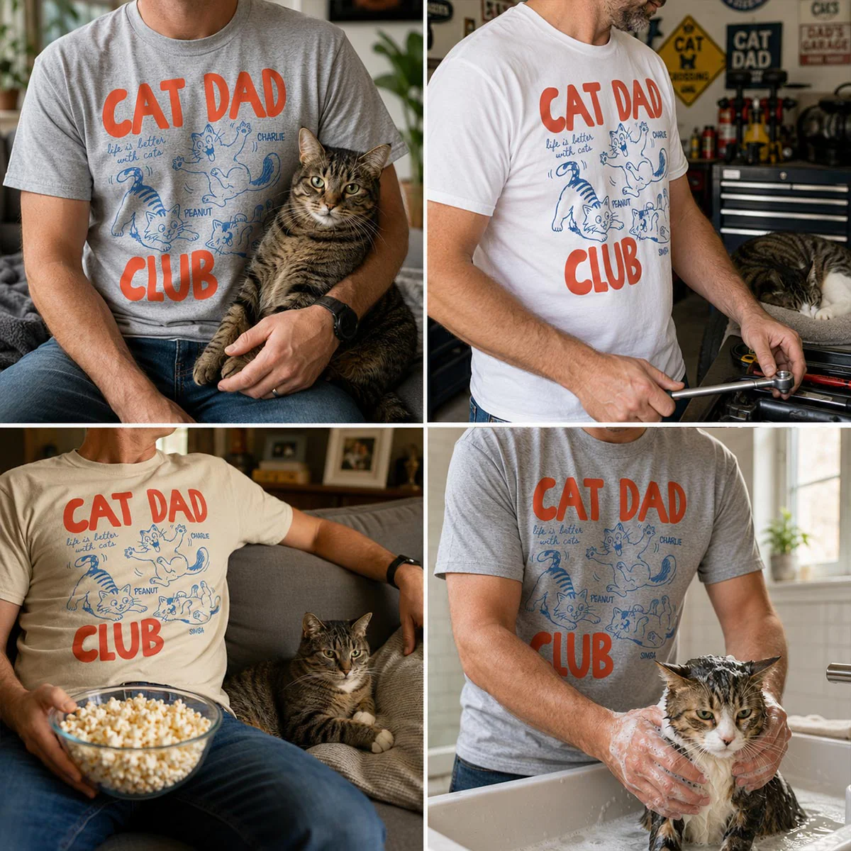 Funny Cat Dad Club - Personalized Shirt - Father's Day Gift for Cat Dad - Image 7