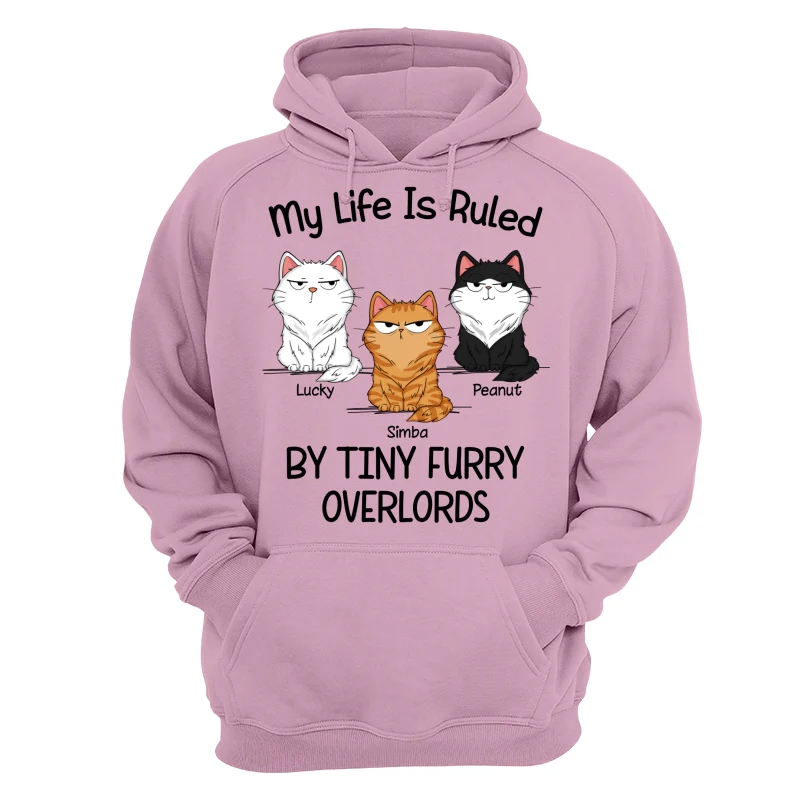 Funny Cats Expressions My Life Is Ruled By Tiny Furry Overlords Personalized Shirt - Image 15
