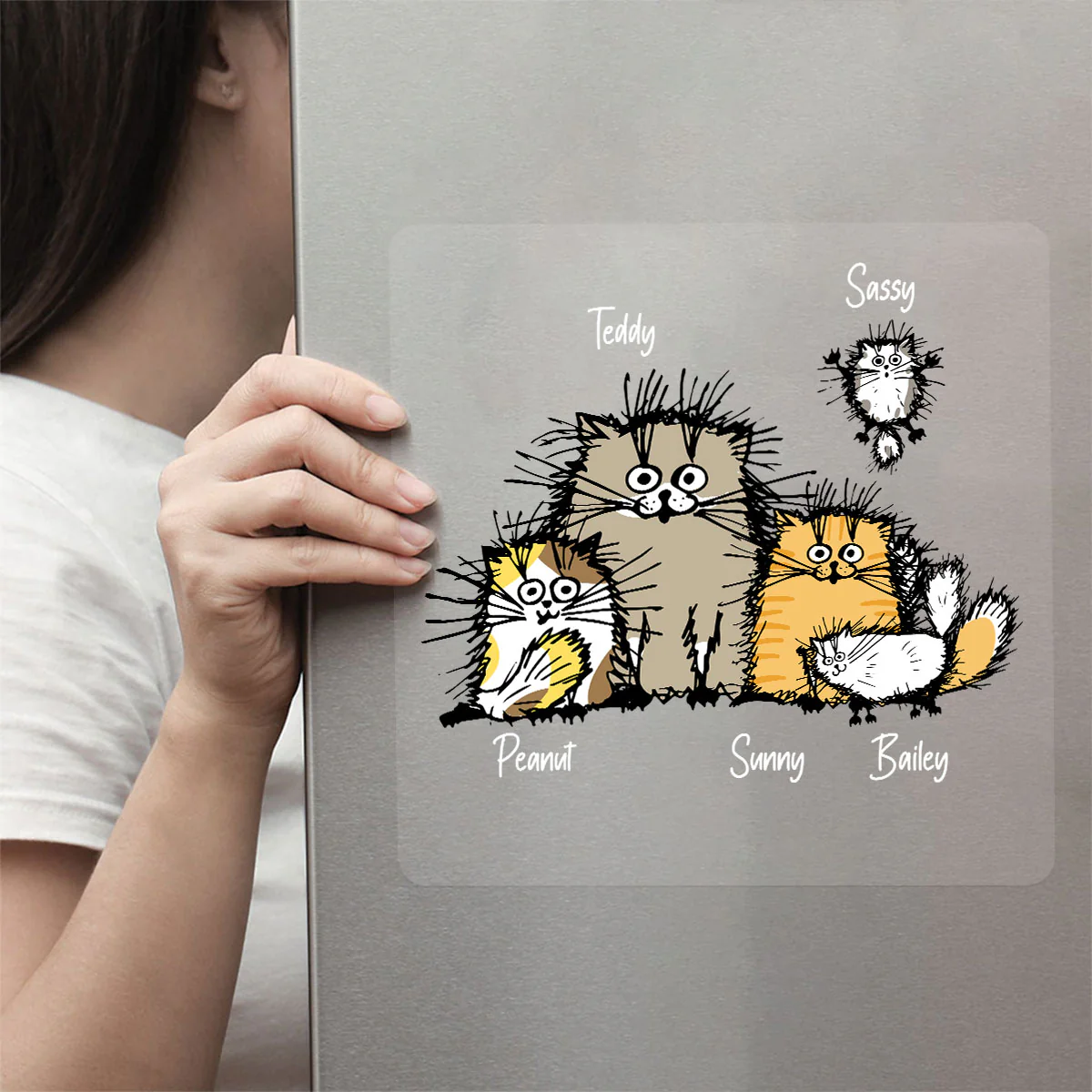 Cute Funny Cats Personalized Decal, Gift For Cat Lovers - Image 17