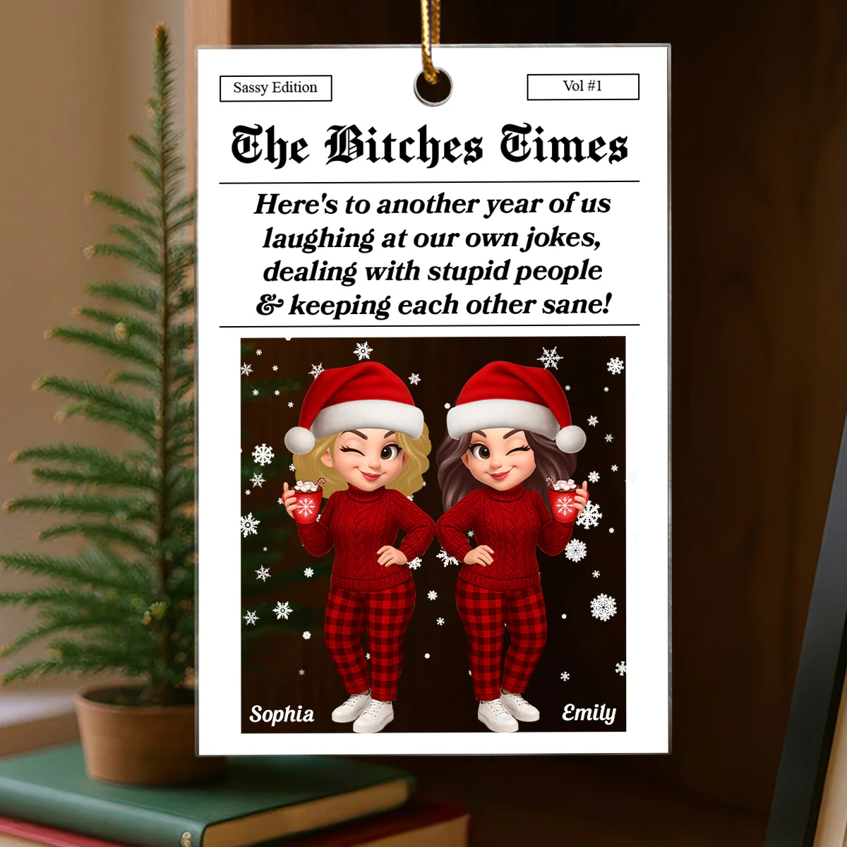 Funny Christmas Pretty Besties Magazine Edition - Personalized Acrylic Ornament - Gift For Best Friends - Image 5