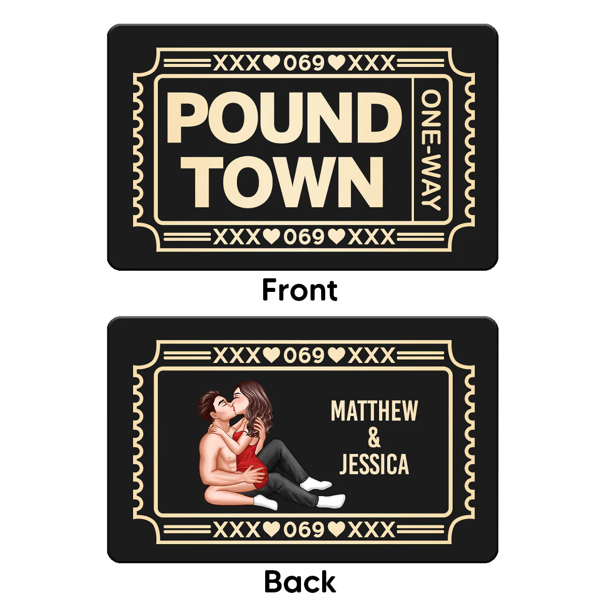 Funny Inappropriate Couple Pound Town Ticket - Personalized Metal Wallet Card - Gift For Him, Gift For Her - Image 5