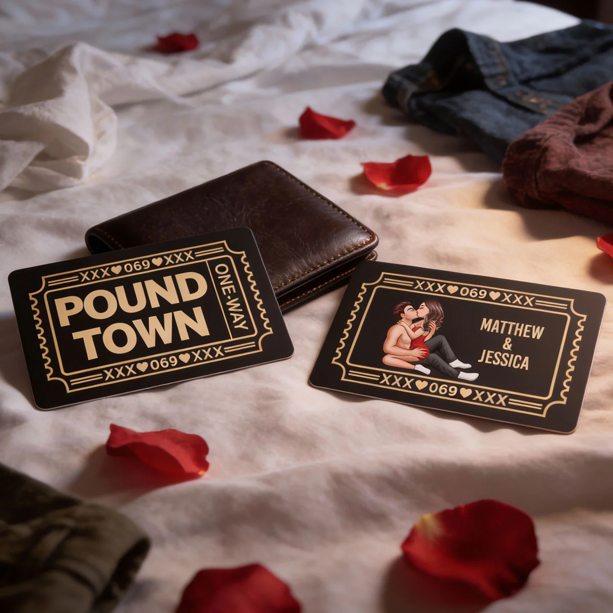 Funny Inappropriate Couple Pound Town Ticket - Personalized Metal Wallet Card - Gift For Him, Gift For Her - Image 7