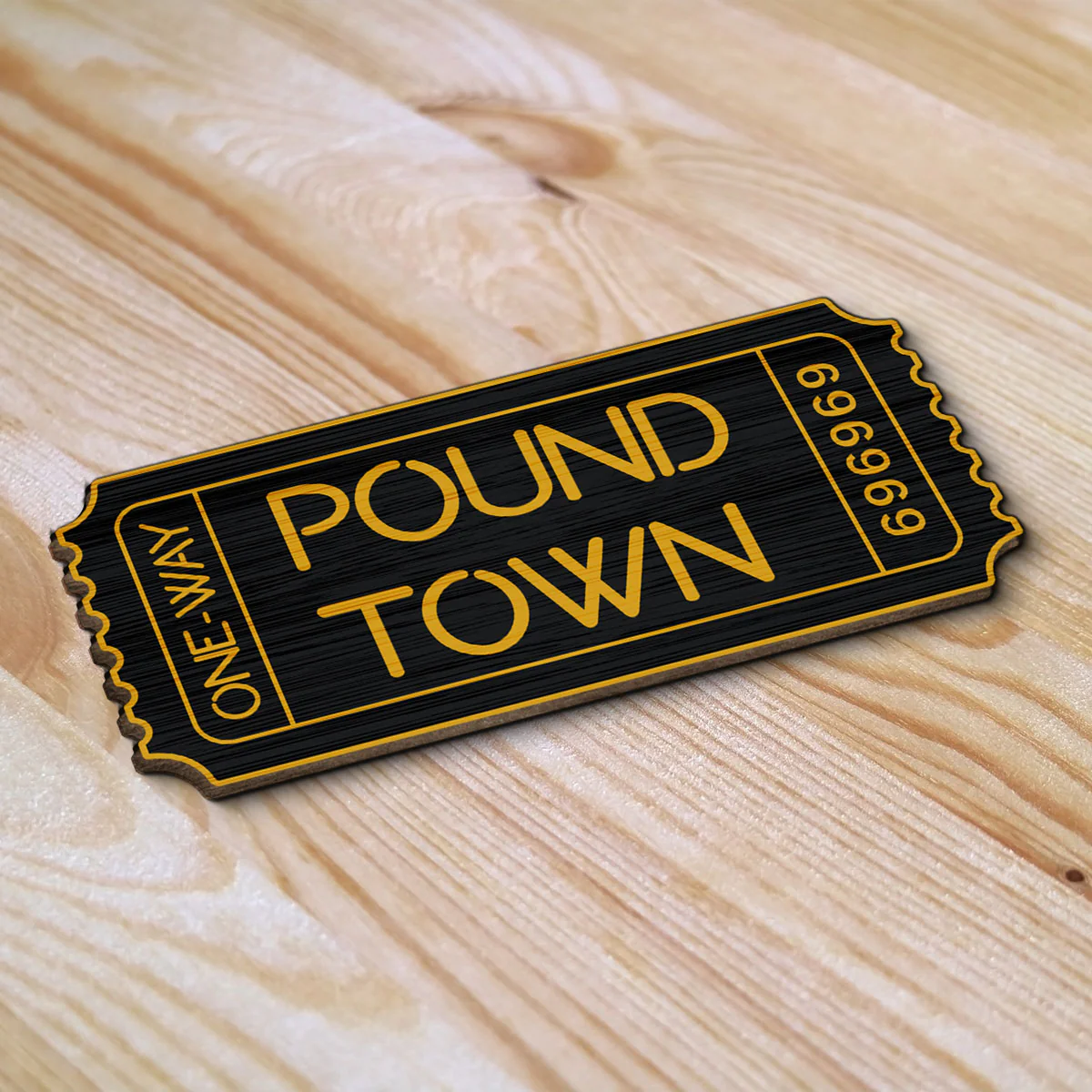 Funny Inappropriate Couple Pound Town Ticket - Personalized Wooden Ornament - Gift For Him, Gift For Her - Image 5