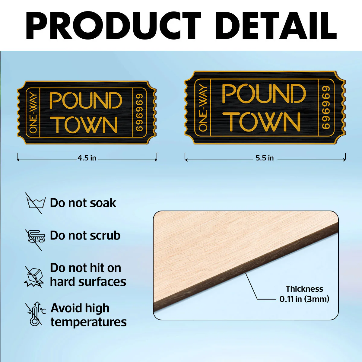 Funny Inappropriate Couple Pound Town Ticket - Personalized Wooden Ornament - Gift For Him, Gift For Her - Image 8