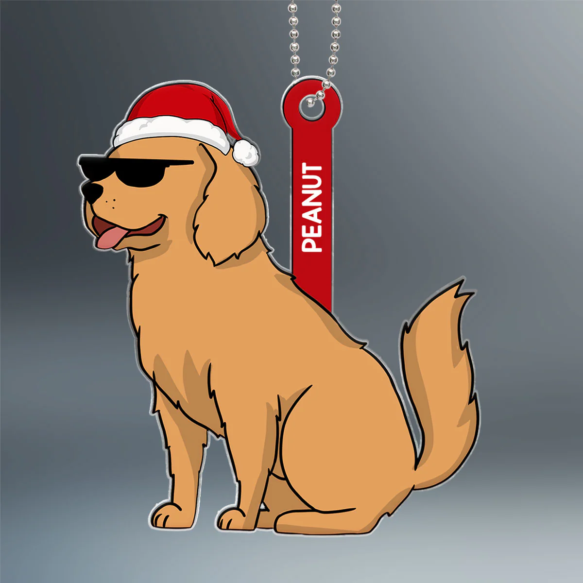 Funny Dog Cartoon Christmas Personalized Acrylic Ornament - Image 2
