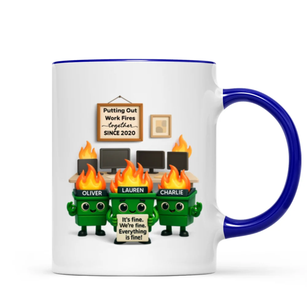 Funny Dumpster Fire Office Chaos - Personalized Mug - Funny Christmas Gift, White Elephant Gift for Coworkers - Image 11